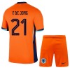 Holland Frenkie de Jong 21 Børn Hjemme EM 2024 - Fodboldtrøjer (S/S)